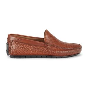 Woven Leather Driving Loafers